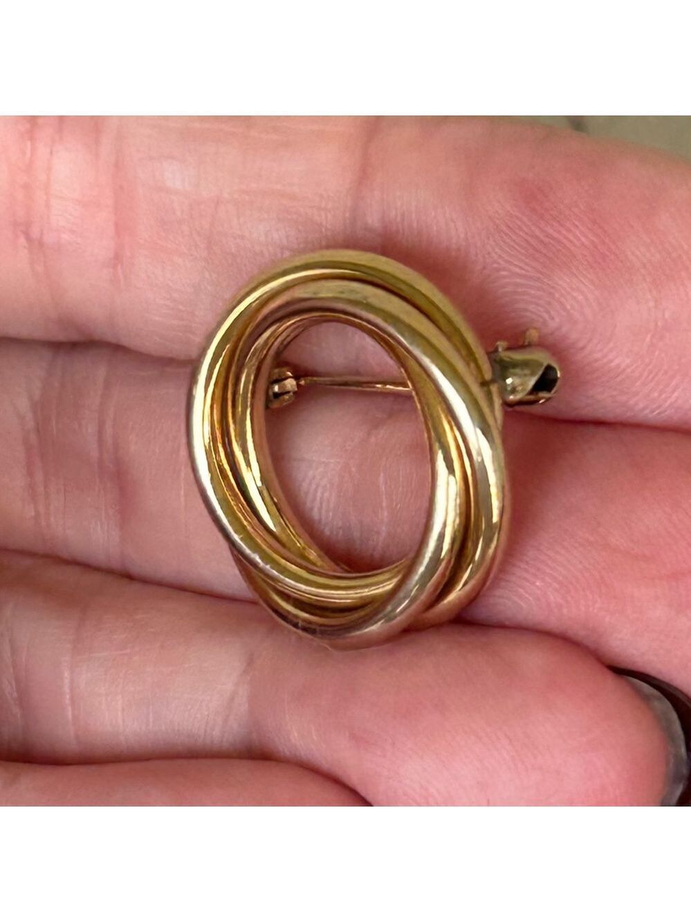 Vintage Runci 80’s 12K Gold Filled Intertwined Brooch/Pin - Picture 7 of 7